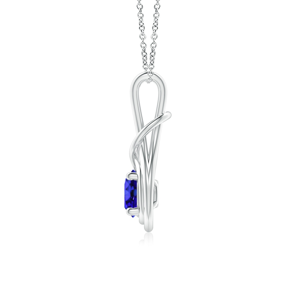 6mm AAA Round Tanzanite Solitaire Infinity Knot Pendant in White Gold - side 199