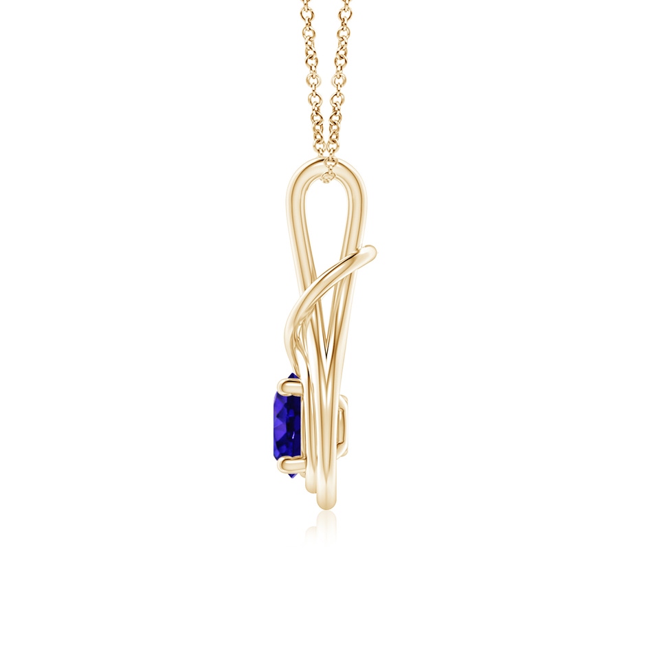 6mm AAAA Round Tanzanite Solitaire Infinity Knot Pendant in Yellow Gold side 199