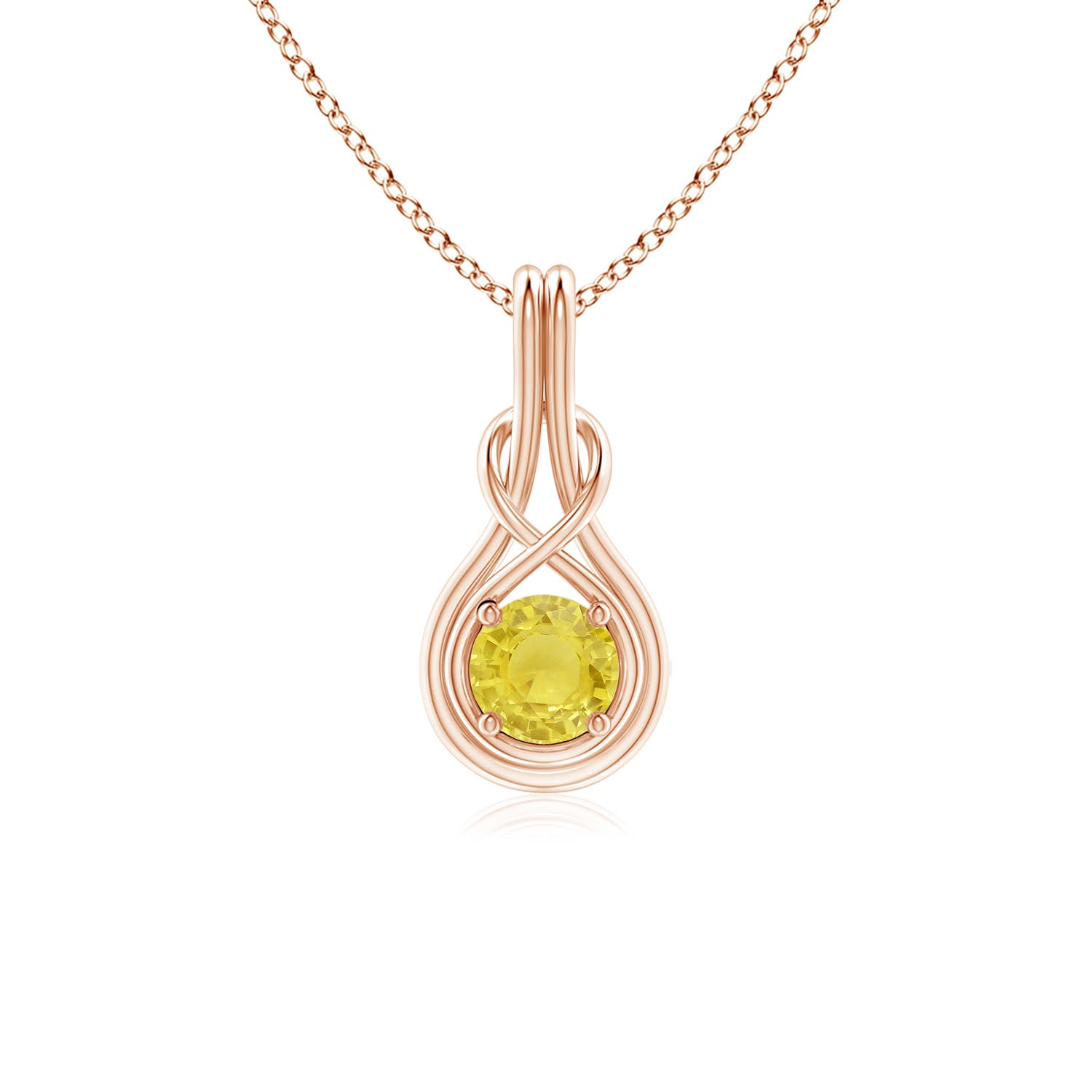 A - Yellow Sapphire / 0.53 CT / 14 KT Rose Gold