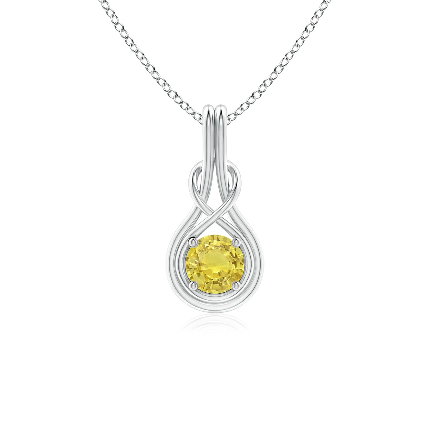 AA - Yellow Sapphire / 0.53 CT / 14 KT White Gold