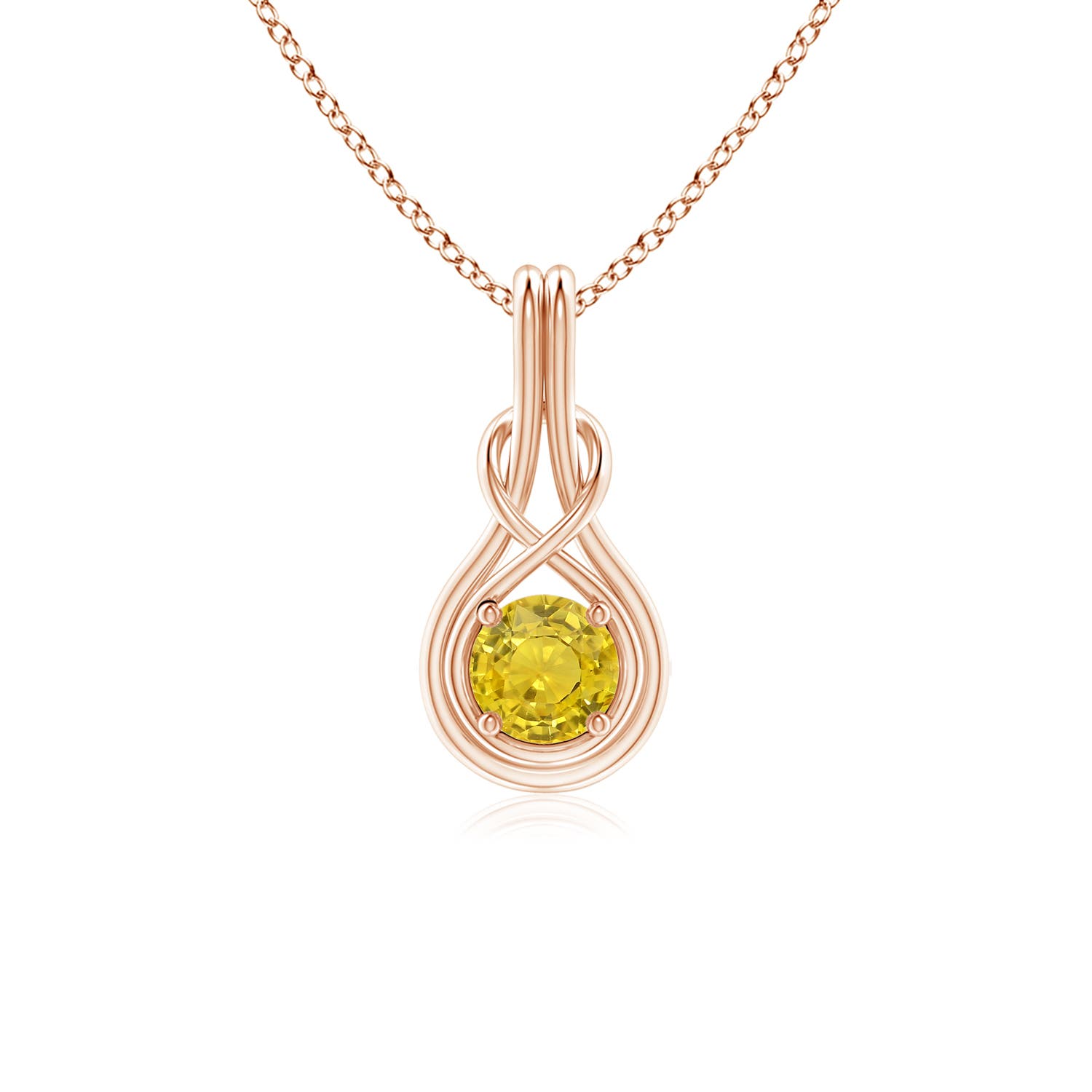 AAA - Yellow Sapphire / 0.53 CT / 14 KT Rose Gold