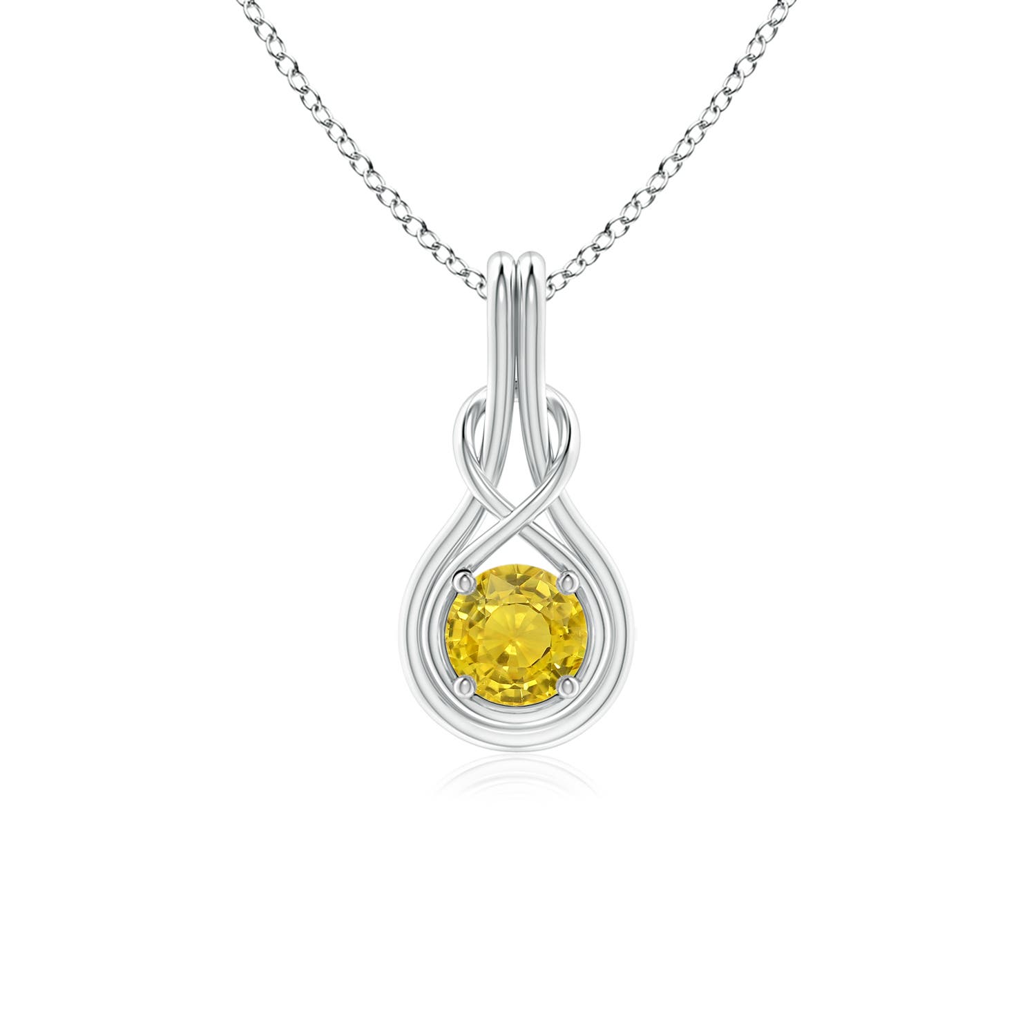 AAA - Yellow Sapphire / 0.53 CT / 14 KT White Gold