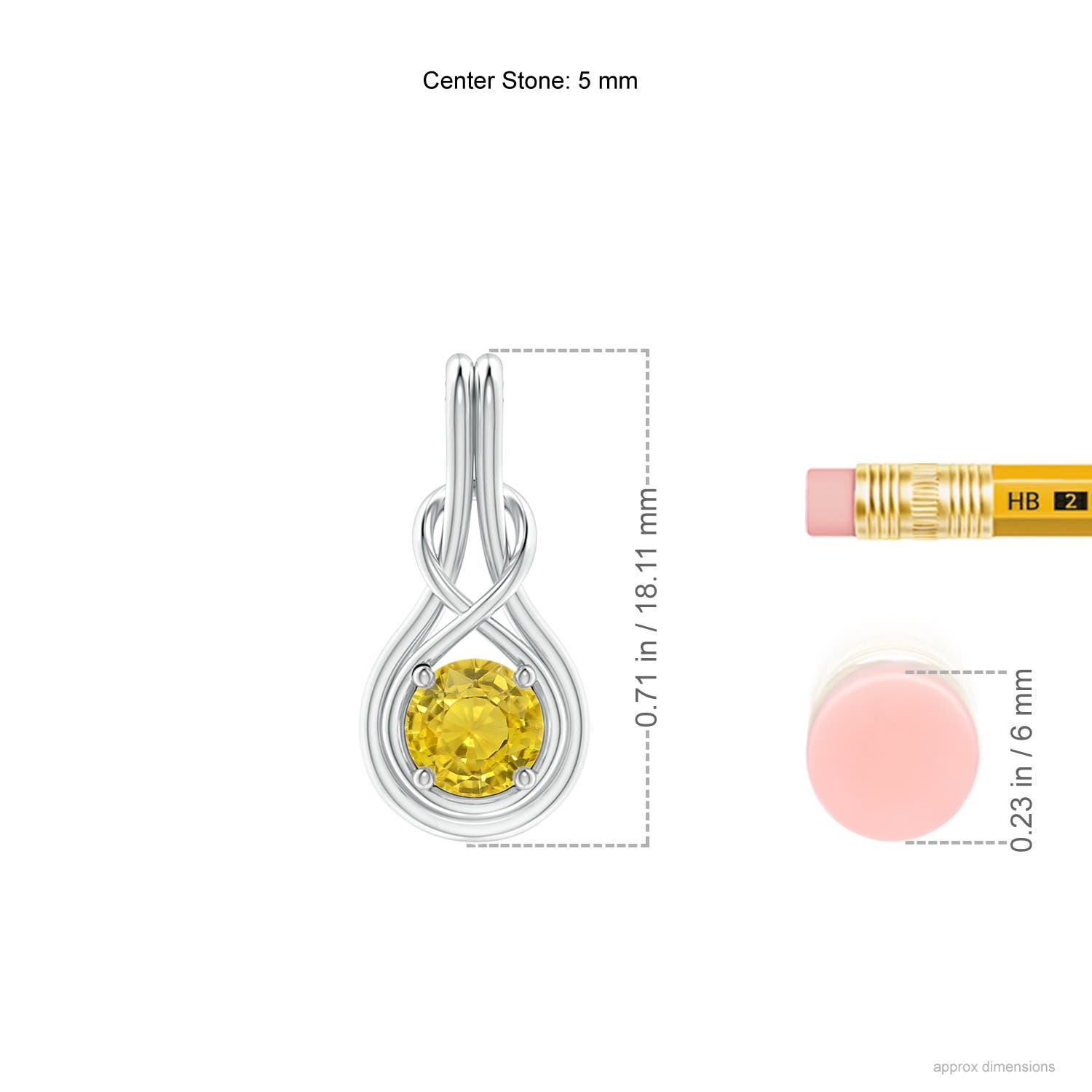 AAA - Yellow Sapphire / 0.53 CT / 14 KT White Gold