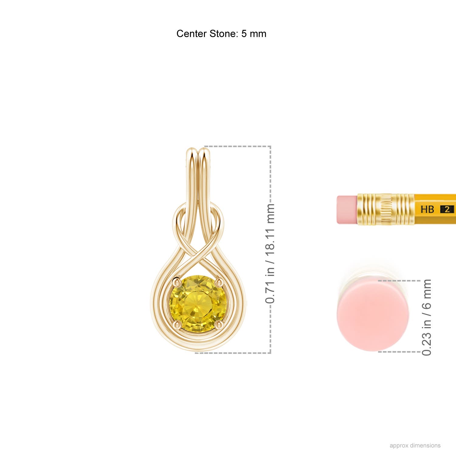 AAA - Yellow Sapphire / 0.53 CT / 14 KT Yellow Gold