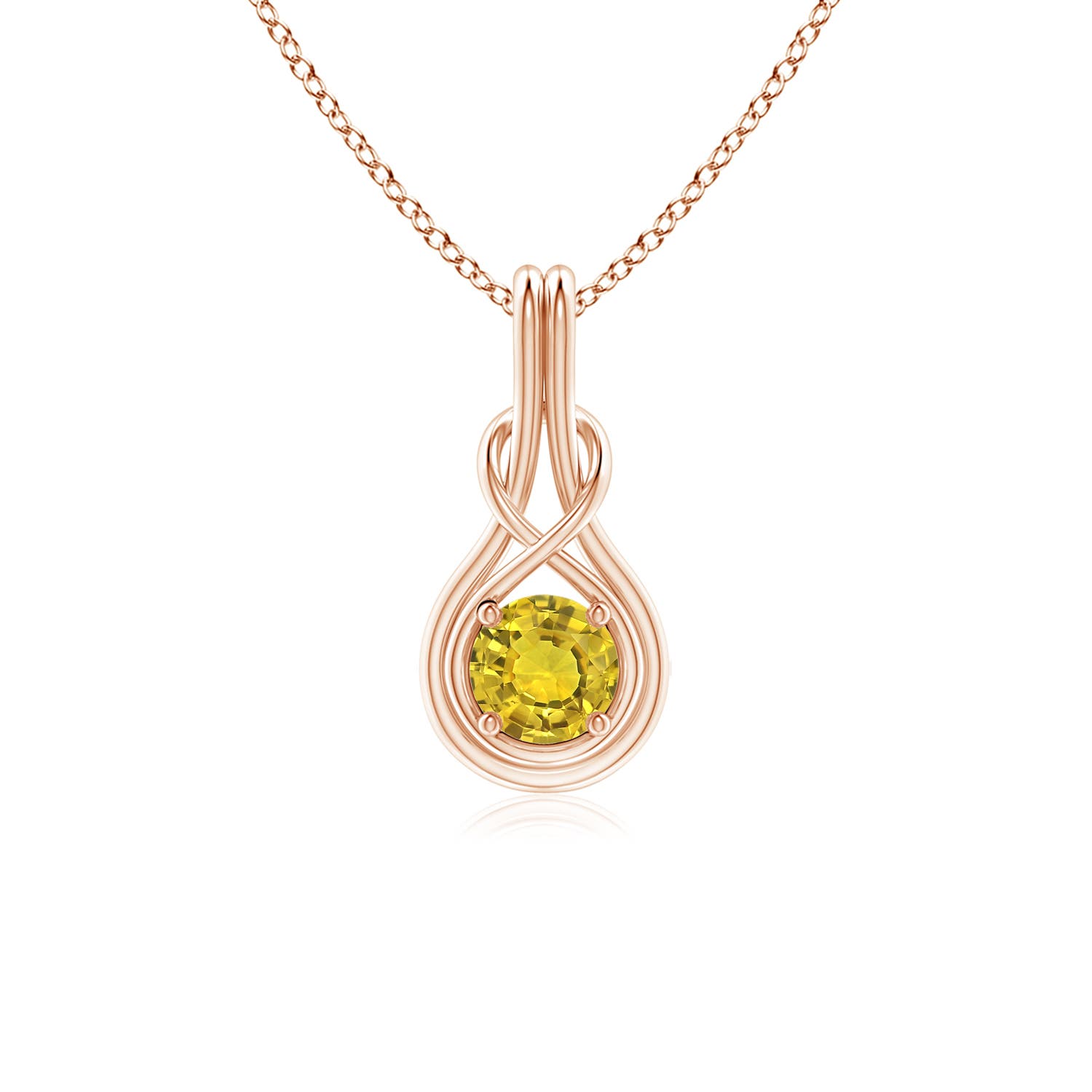 AAAA - Yellow Sapphire / 0.53 CT / 14 KT Rose Gold