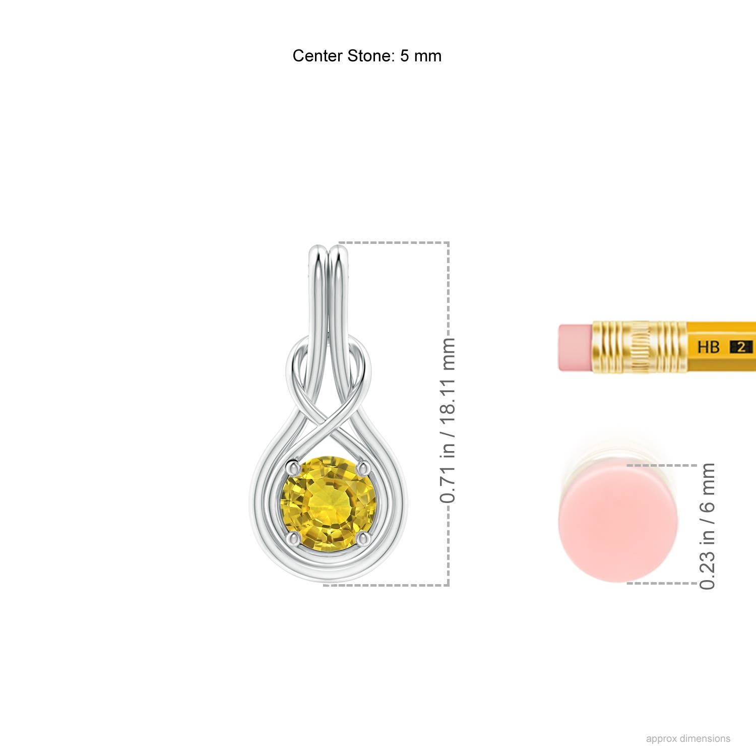 AAAA - Yellow Sapphire / 0.53 CT / 14 KT White Gold