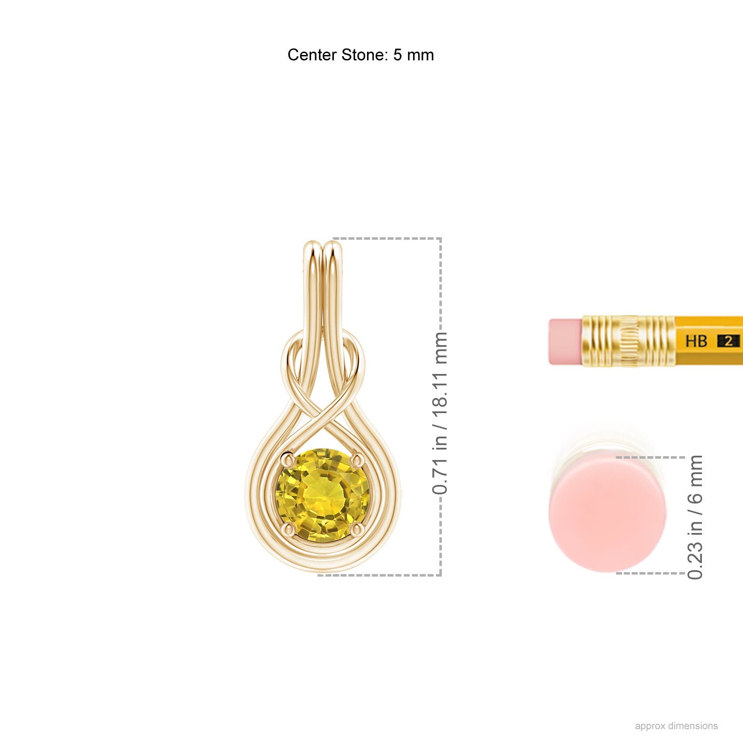 AAAA - Yellow Sapphire / 0.53 CT / 14 KT Yellow Gold