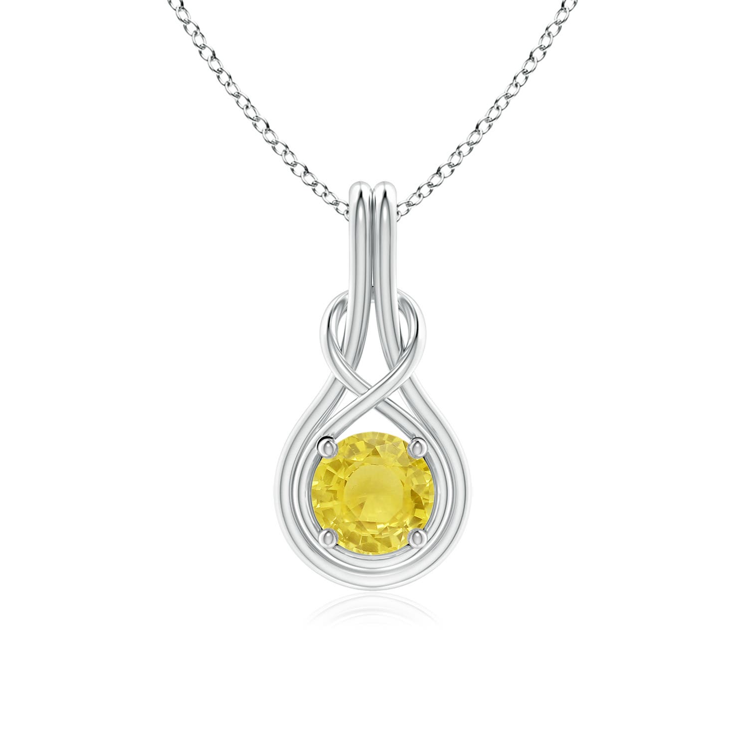 A - Yellow Sapphire / 1 CT / 14 KT White Gold