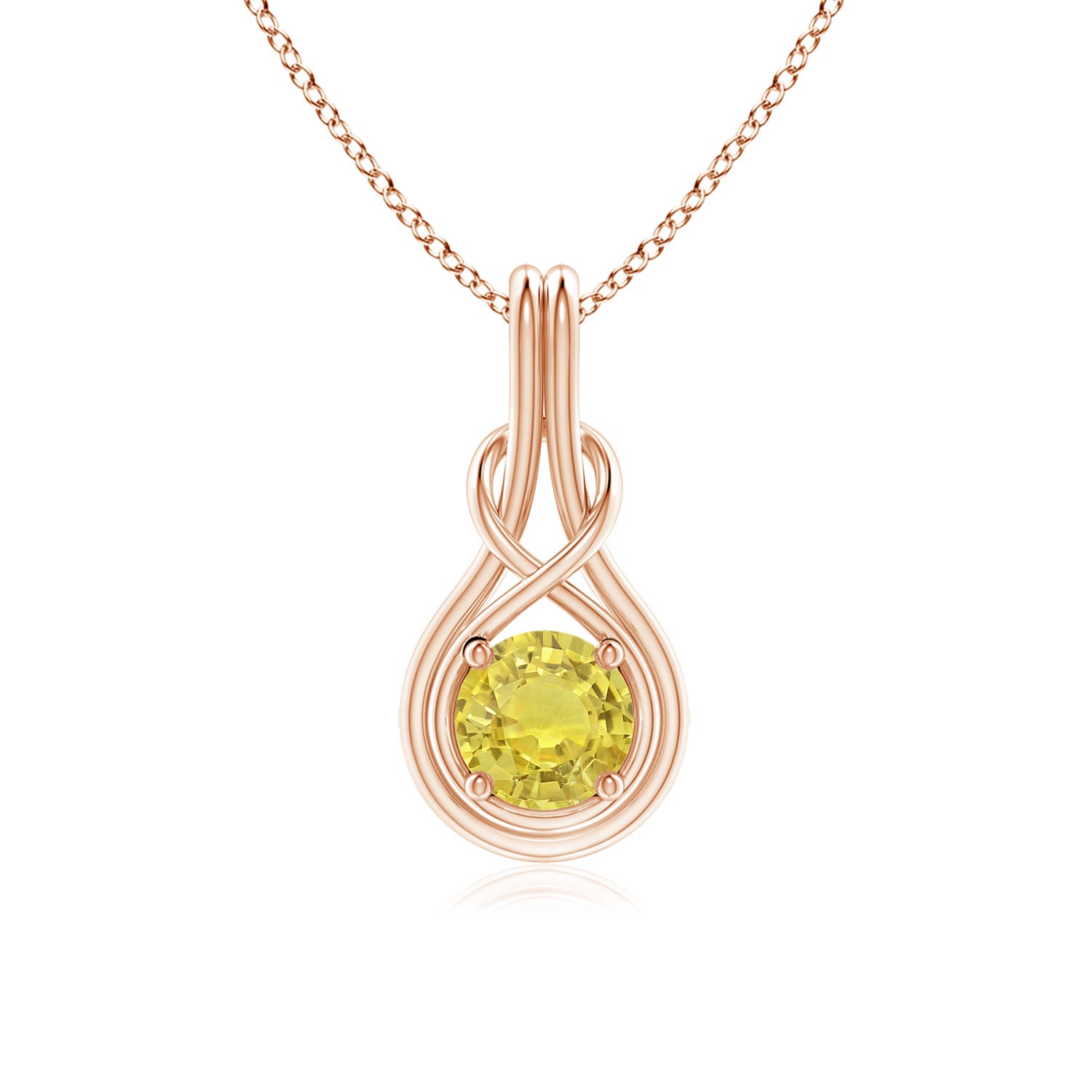 AA - Yellow Sapphire / 1 CT / 14 KT Rose Gold