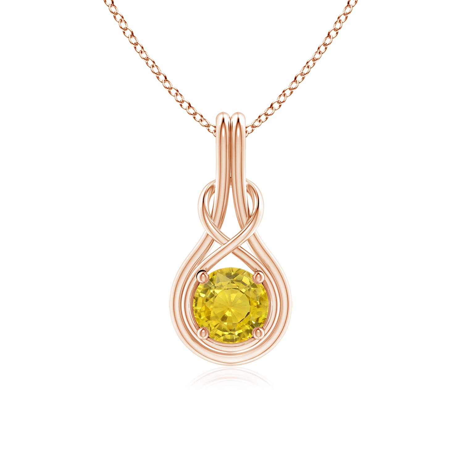 AAA - Yellow Sapphire / 1 CT / 14 KT Rose Gold