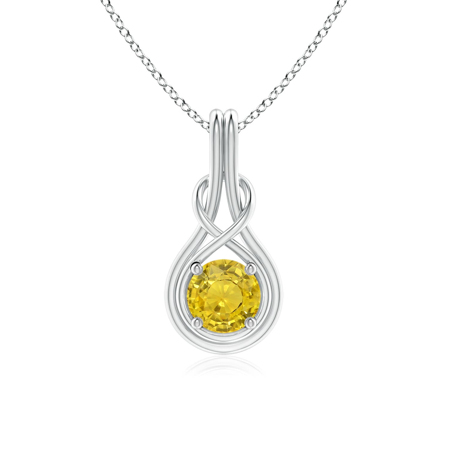 AAA - Yellow Sapphire / 1 CT / 14 KT White Gold