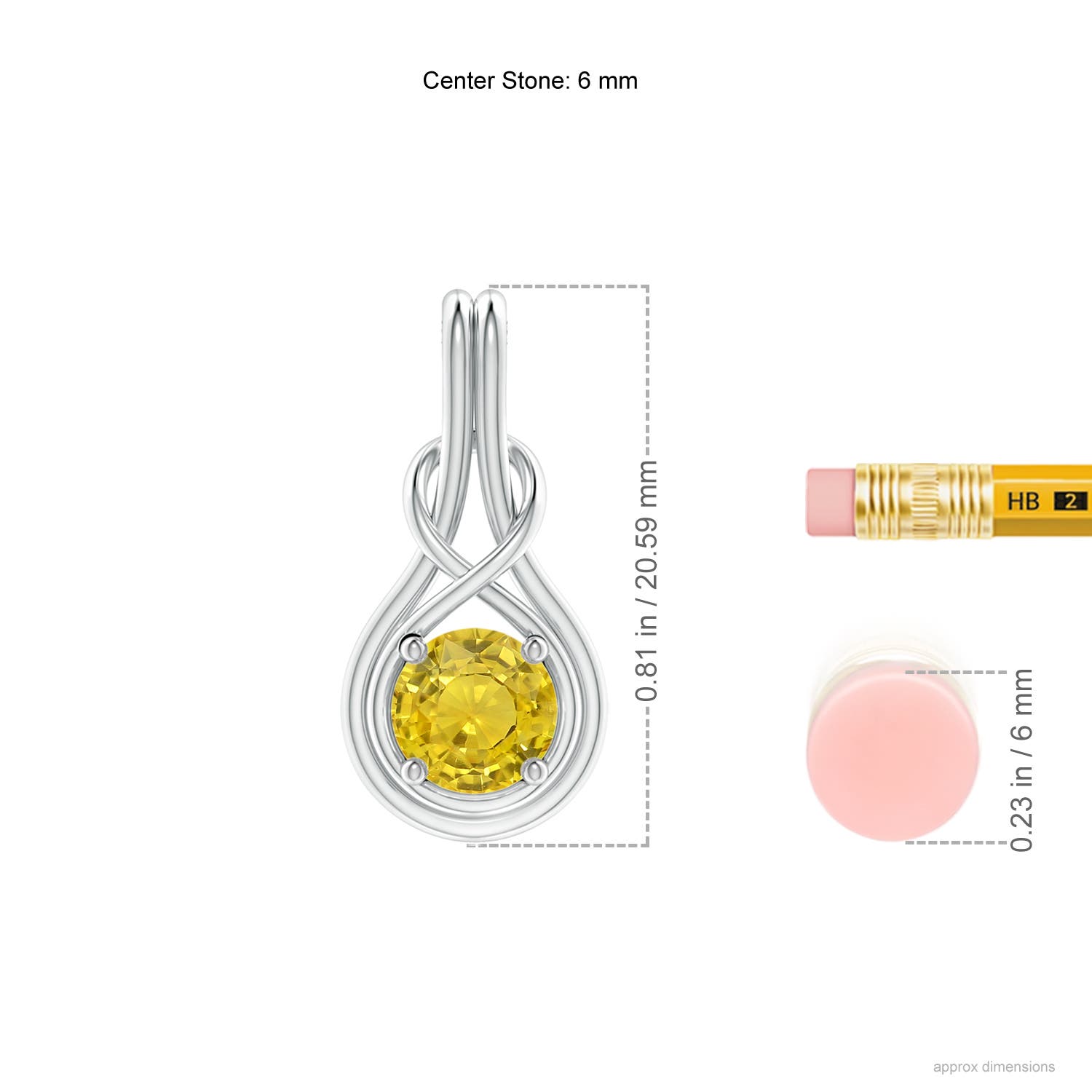 AAA - Yellow Sapphire / 1 CT / 14 KT White Gold