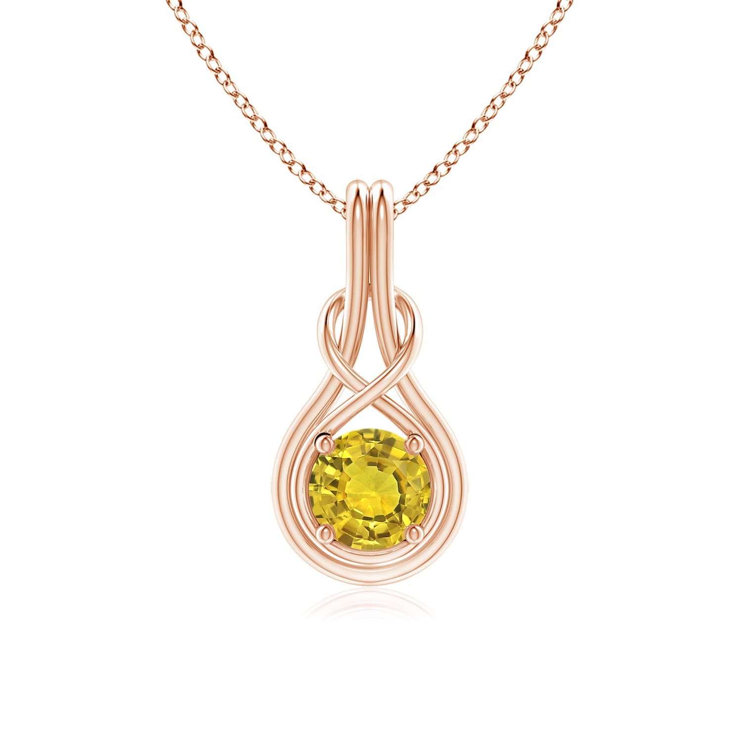 AAAA - Yellow Sapphire / 1 CT / 14 KT Rose Gold