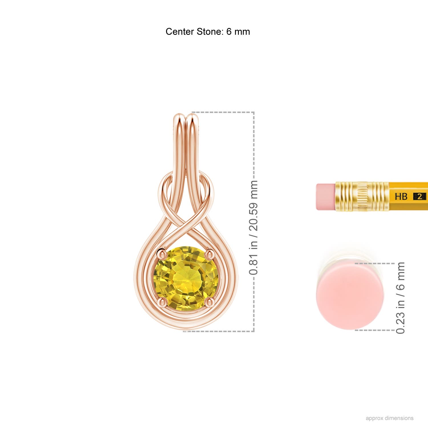 AAAA - Yellow Sapphire / 1 CT / 14 KT Rose Gold