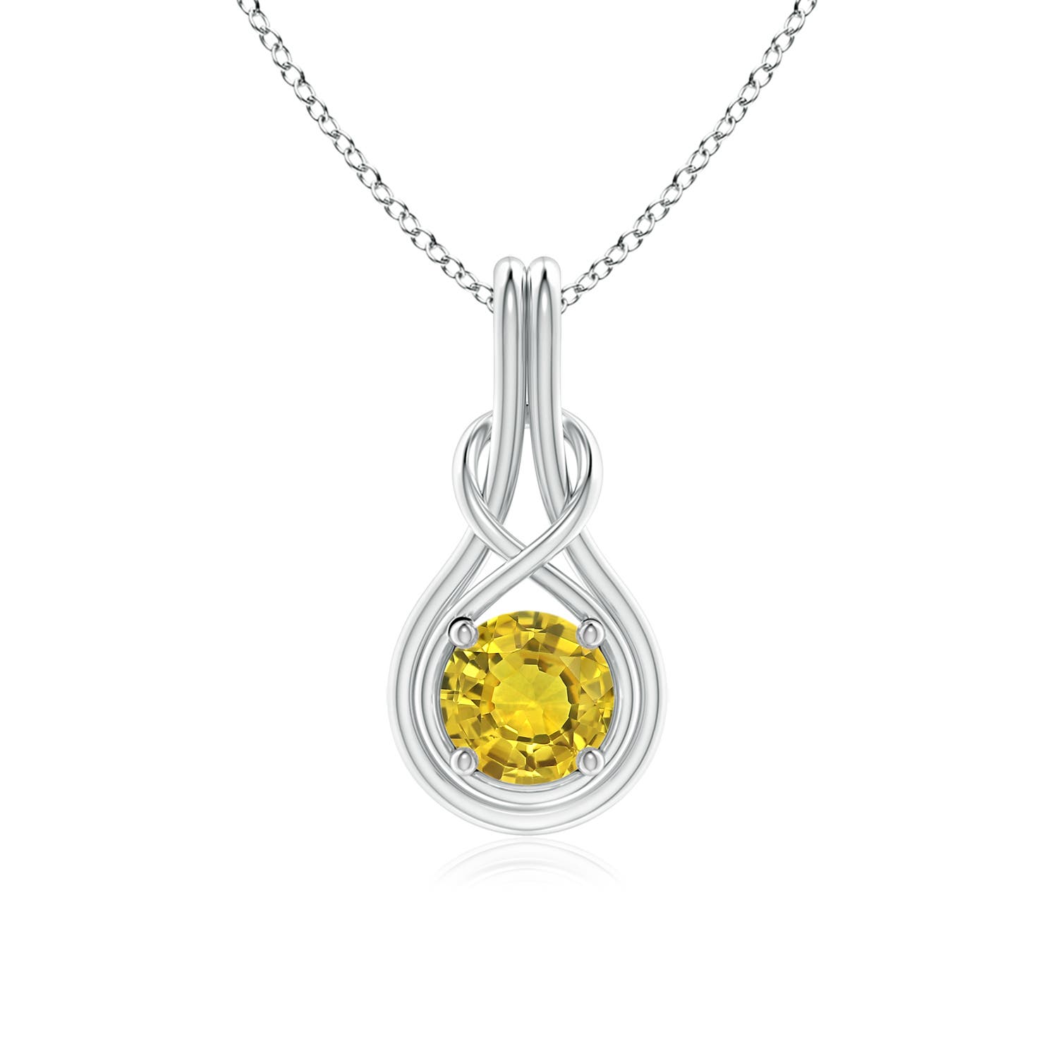 AAAA - Yellow Sapphire / 1 CT / 14 KT White Gold