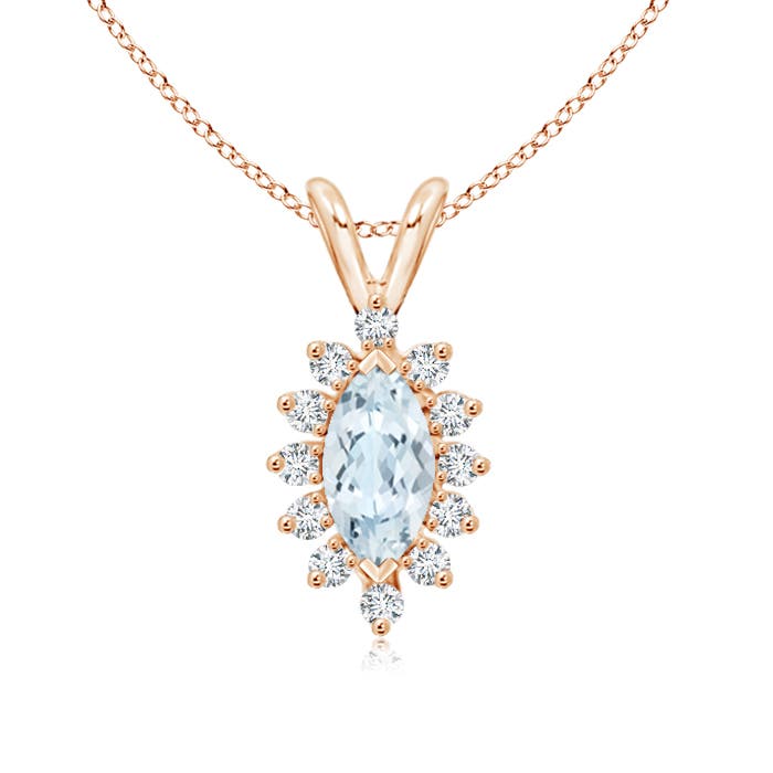 A - Aquamarine / 0.57 CT / 14 KT Rose Gold