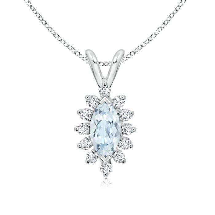 A - Aquamarine / 0.57 CT / 14 KT White Gold