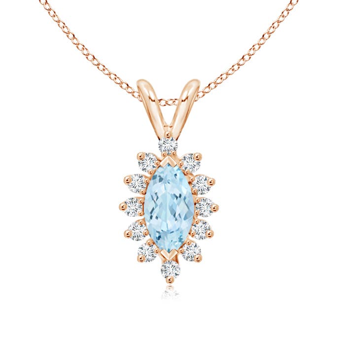 AA - Aquamarine / 0.57 CT / 14 KT Rose Gold