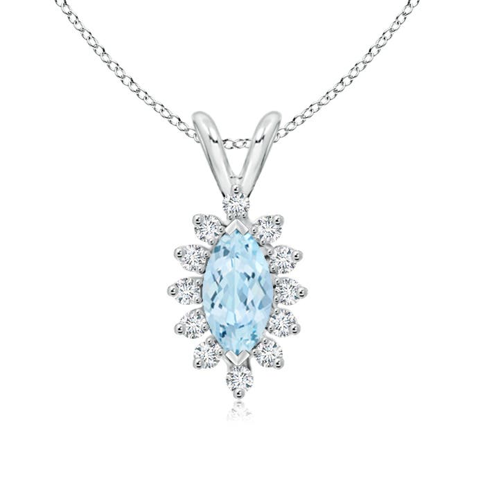 AA - Aquamarine / 0.57 CT / 14 KT White Gold