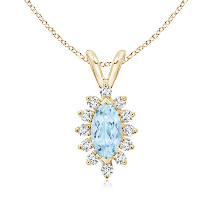 AA - Aquamarine / 0.57 CT / 14 KT Yellow Gold