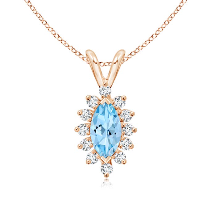 AAAA - Aquamarine / 0.57 CT / 14 KT Rose Gold