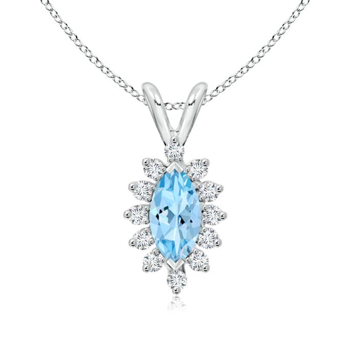 AAAA - Aquamarine / 0.57 CT / 14 KT White Gold