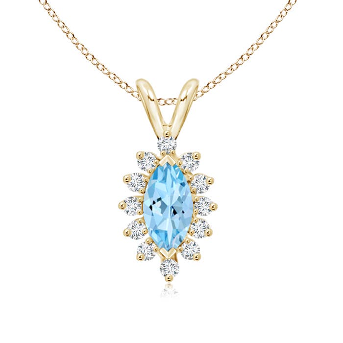 AAAA - Aquamarine / 0.57 CT / 14 KT Yellow Gold