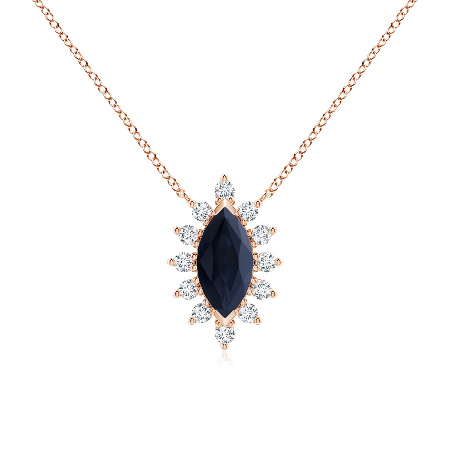 A - Blue Sapphire / 0.77 CT / 14 KT Rose Gold