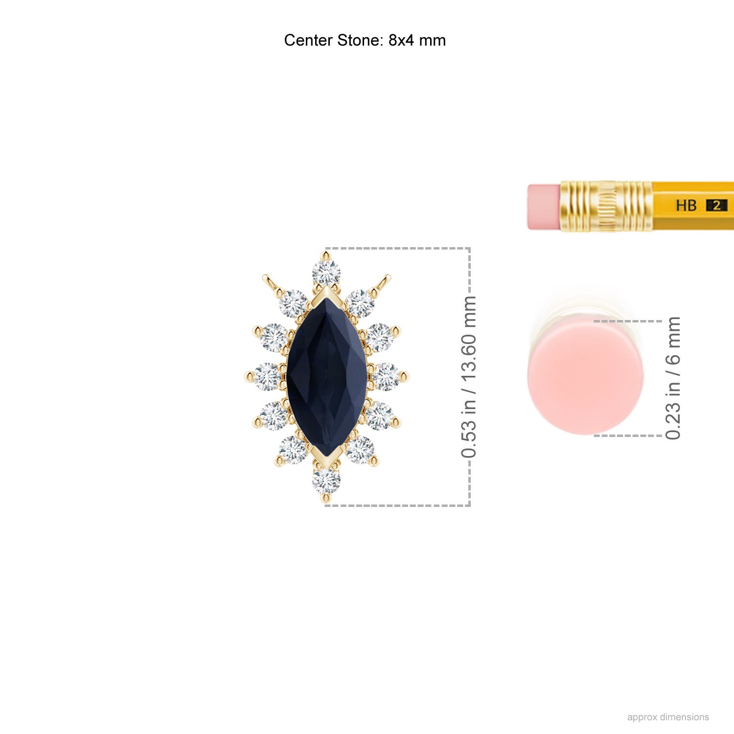 A - Blue Sapphire / 0.77 CT / 14 KT Yellow Gold