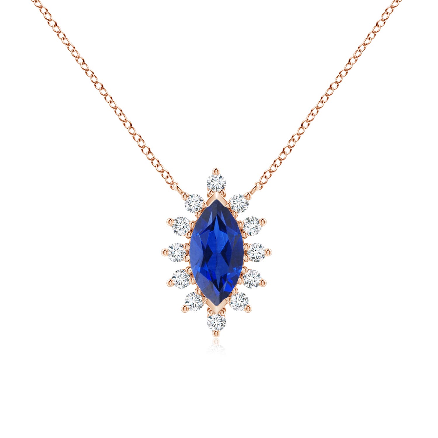 AAA - Blue Sapphire / 0.77 CT / 14 KT Rose Gold