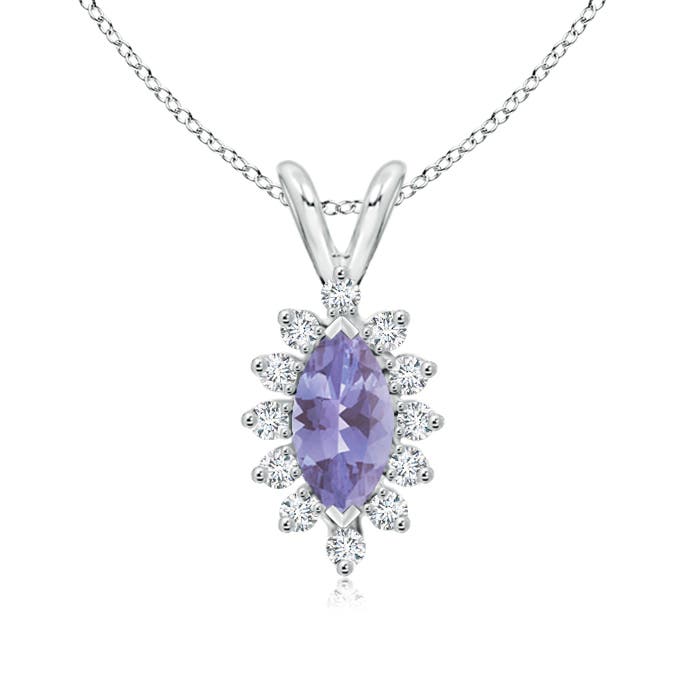 A - Tanzanite / 0.67 CT / 14 KT White Gold