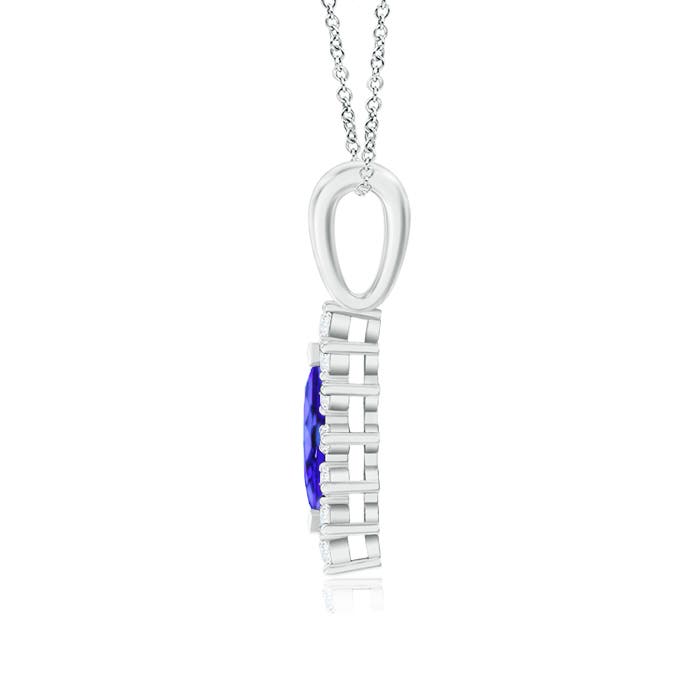 AAA - Tanzanite / 0.67 CT / 14 KT White Gold