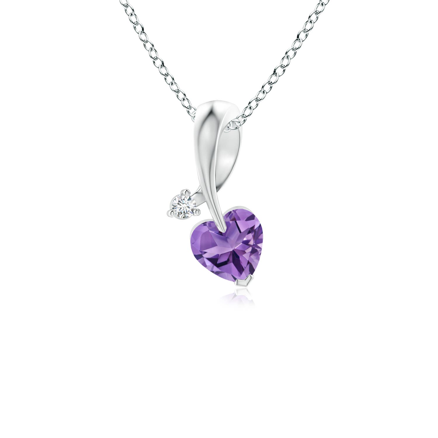 AA - Amethyst / 0.21 CT / 14 KT White Gold