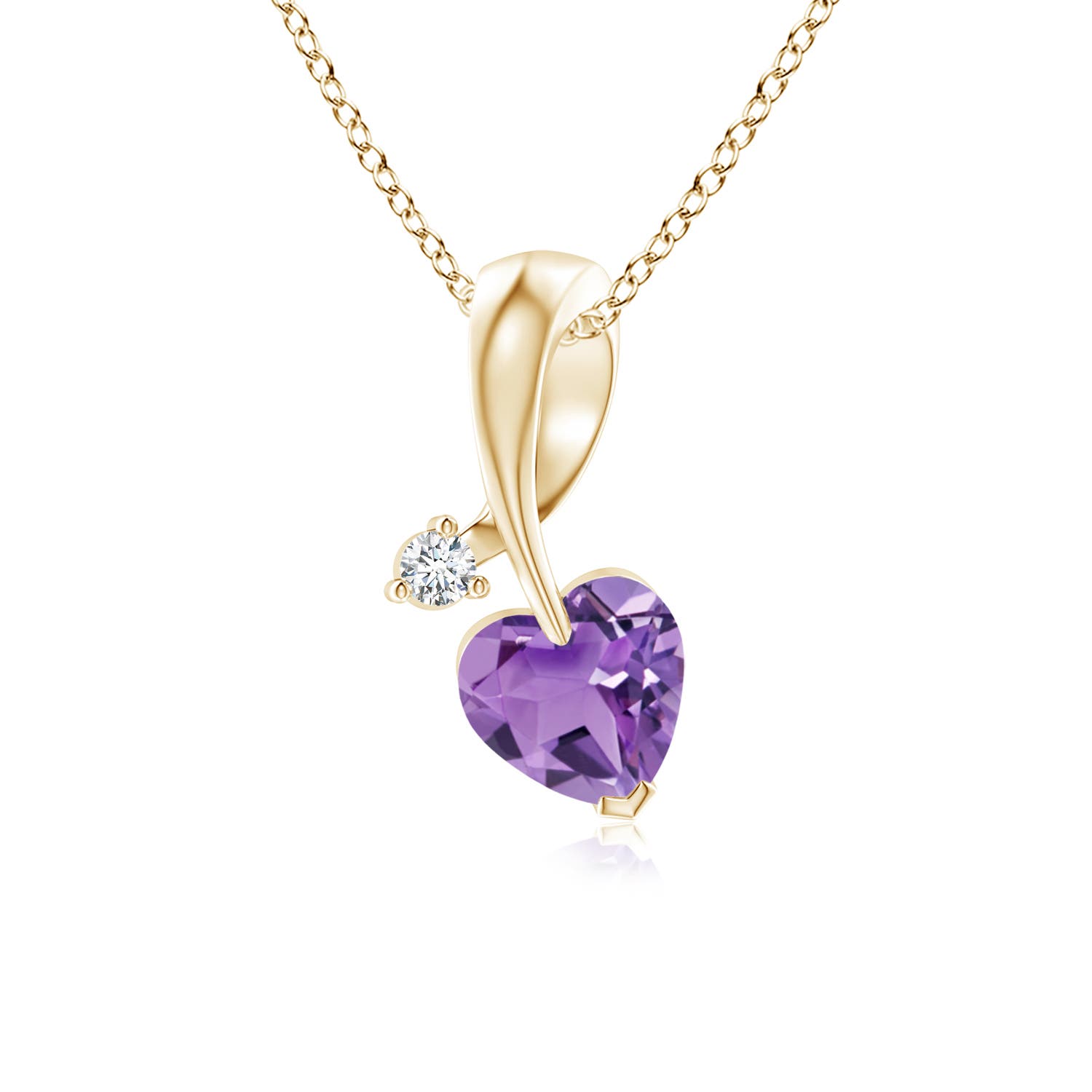 A - Amethyst / 0.38 CT / 14 KT Yellow Gold