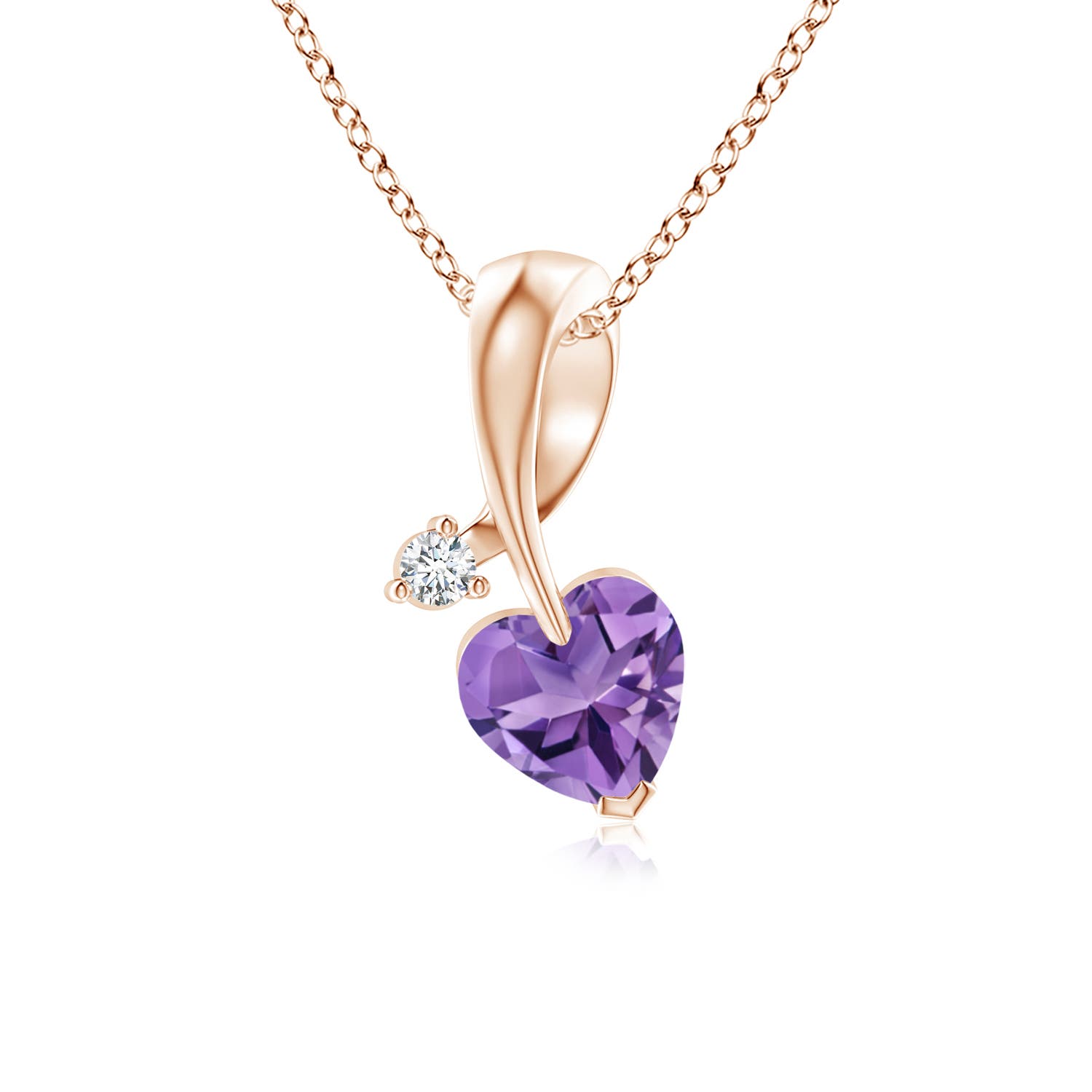 AA - Amethyst / 0.38 CT / 14 KT Rose Gold