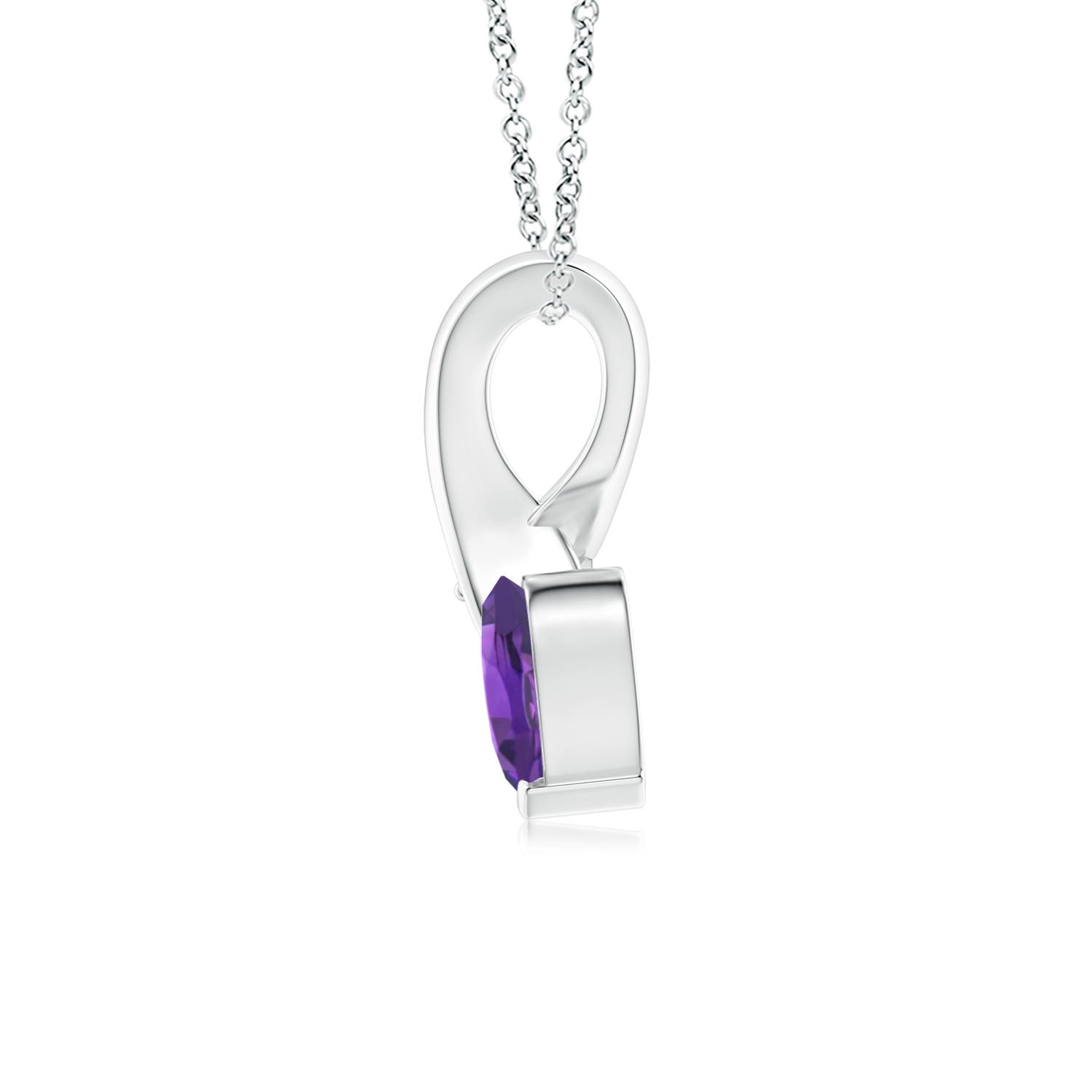 AAAA - Amethyst / 0.38 CT / 14 KT White Gold