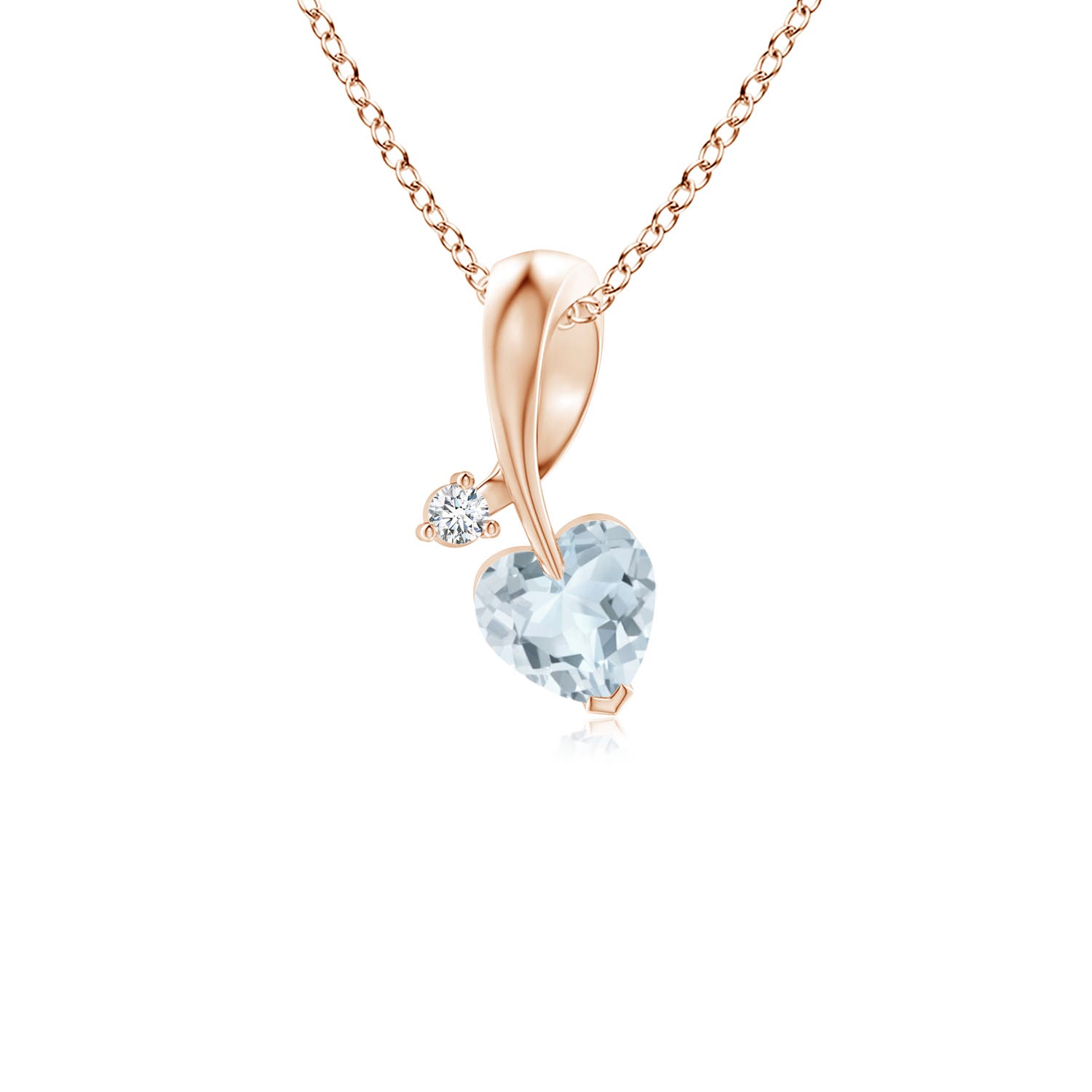 A - Aquamarine / 0.21 CT / 14 KT Rose Gold