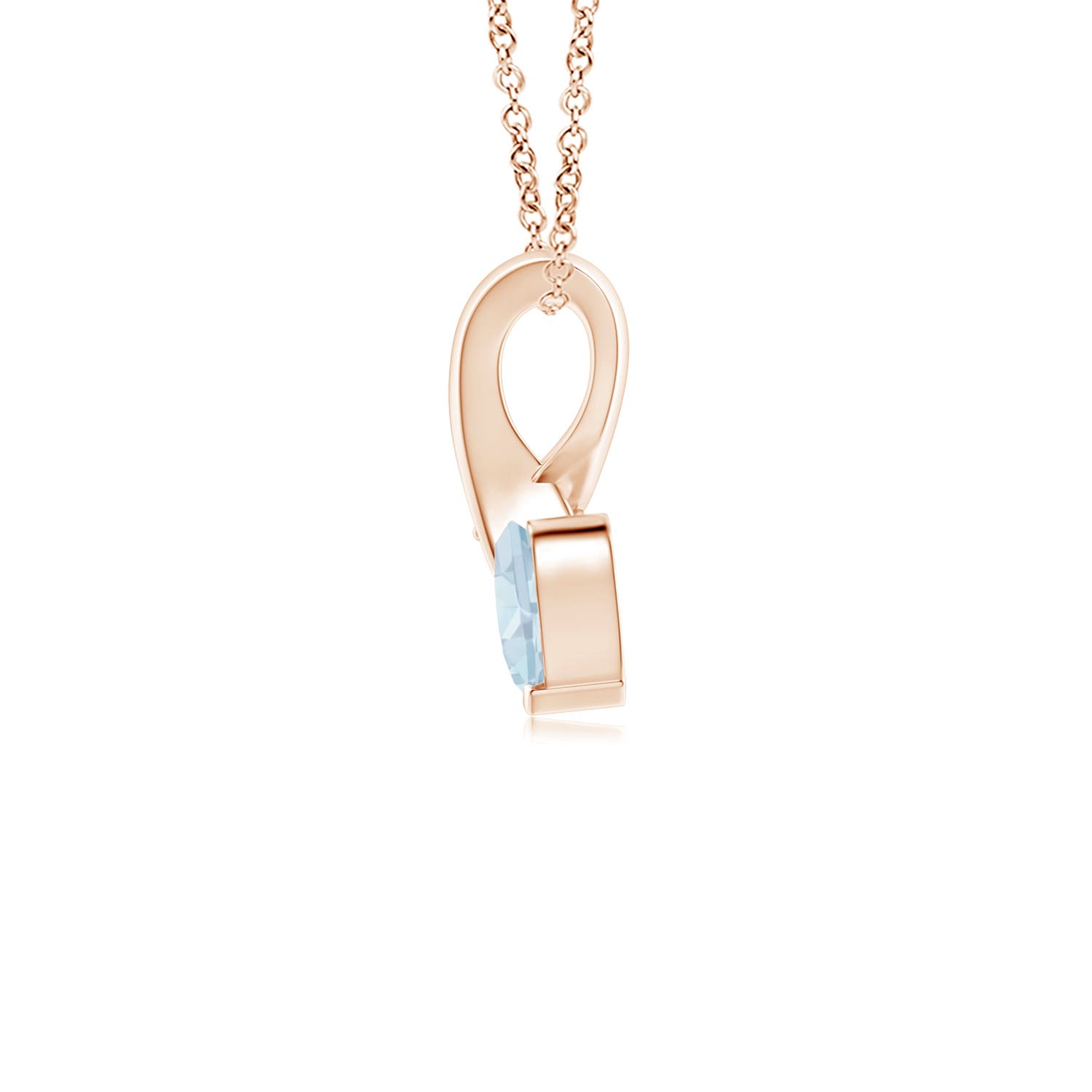 A - Aquamarine / 0.21 CT / 14 KT Rose Gold