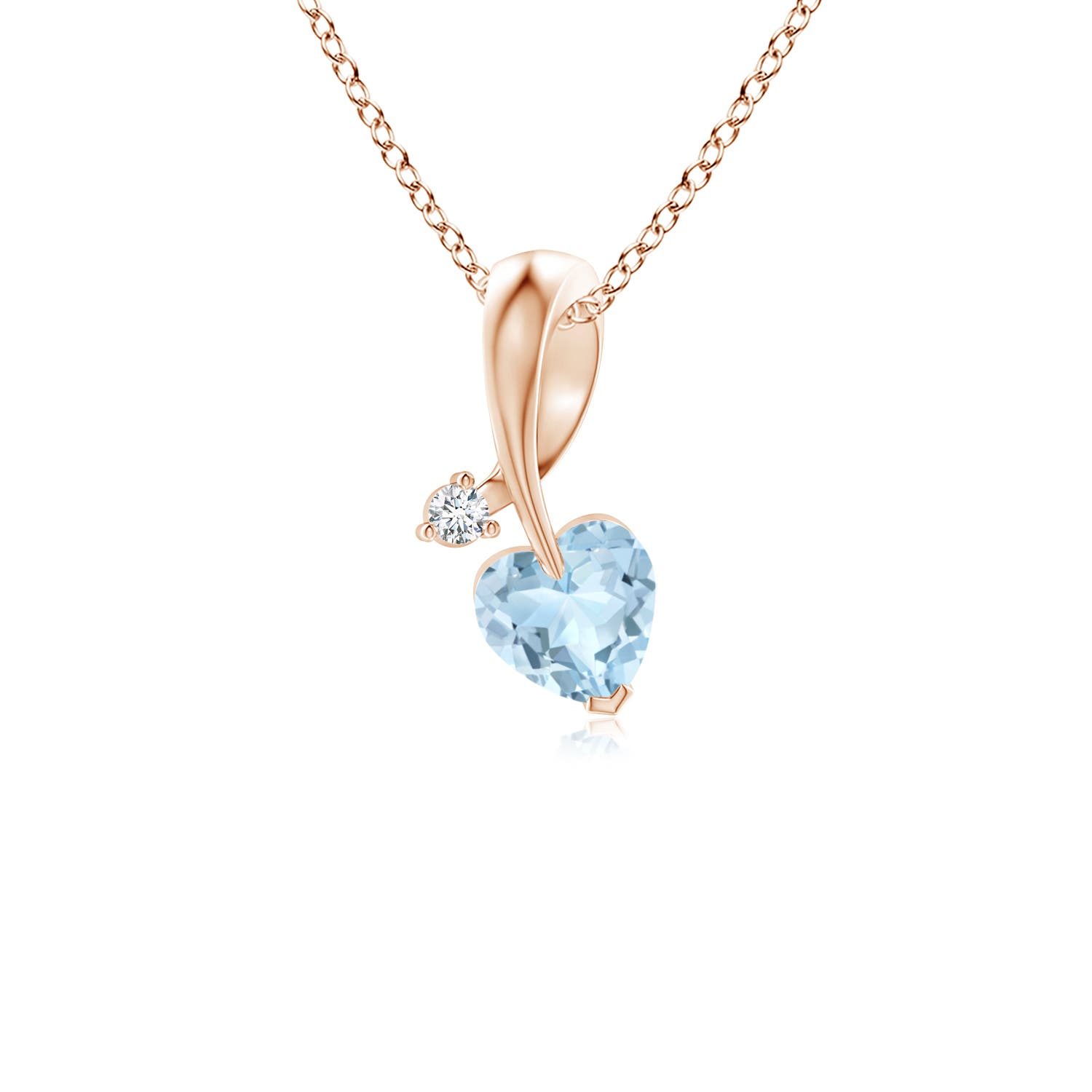 AA - Aquamarine / 0.21 CT / 14 KT Rose Gold