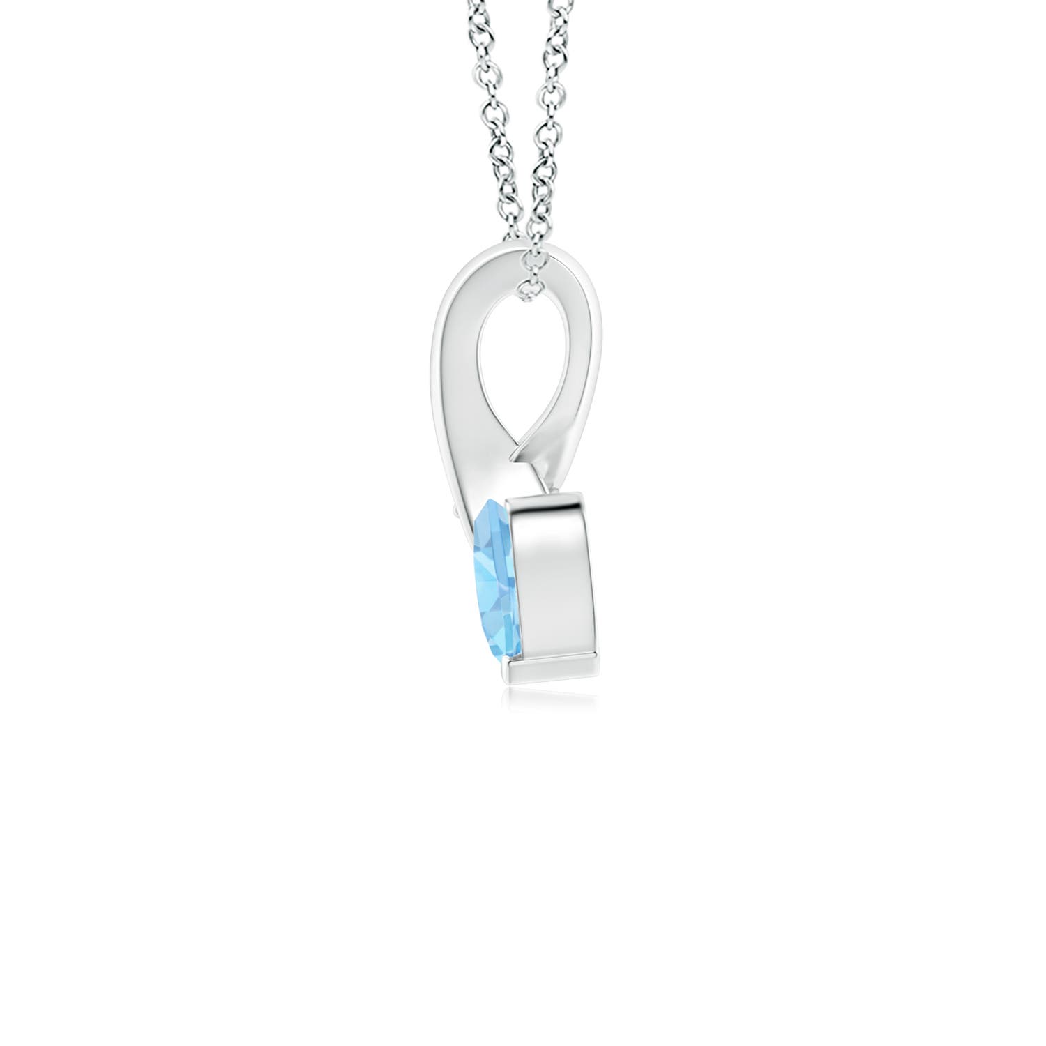 AAA - Aquamarine / 0.21 CT / 14 KT White Gold