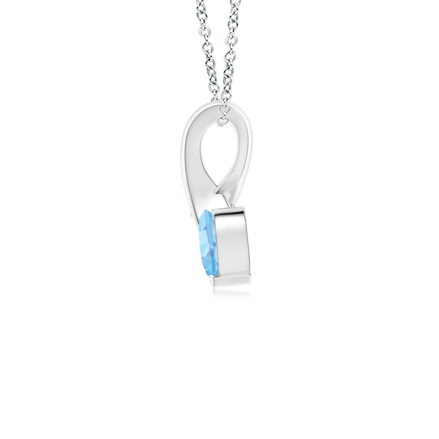 AAAA - Aquamarine / 0.21 CT / 14 KT White Gold