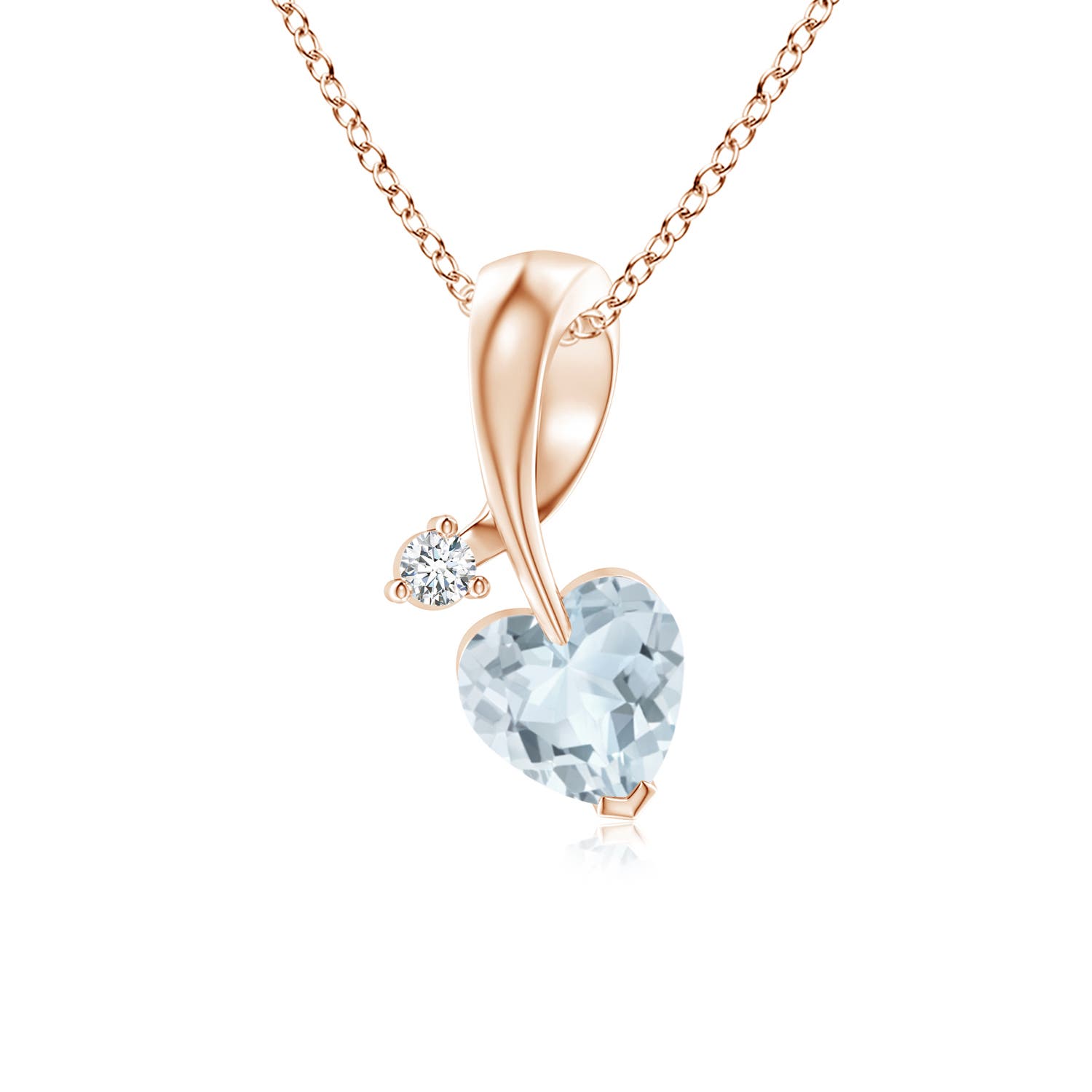 A - Aquamarine / 0.38 CT / 14 KT Rose Gold