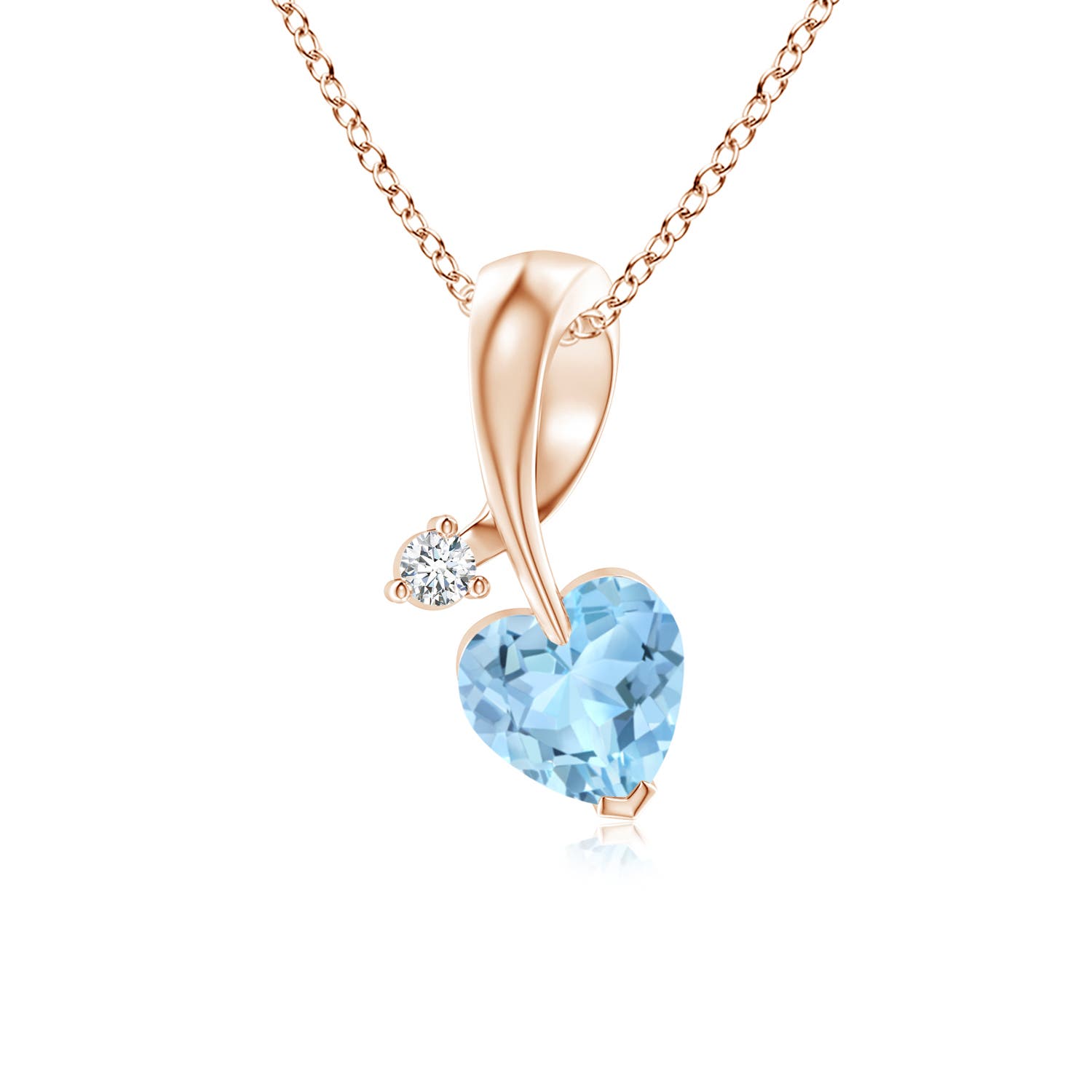 AAA - Aquamarine / 0.38 CT / 14 KT Rose Gold