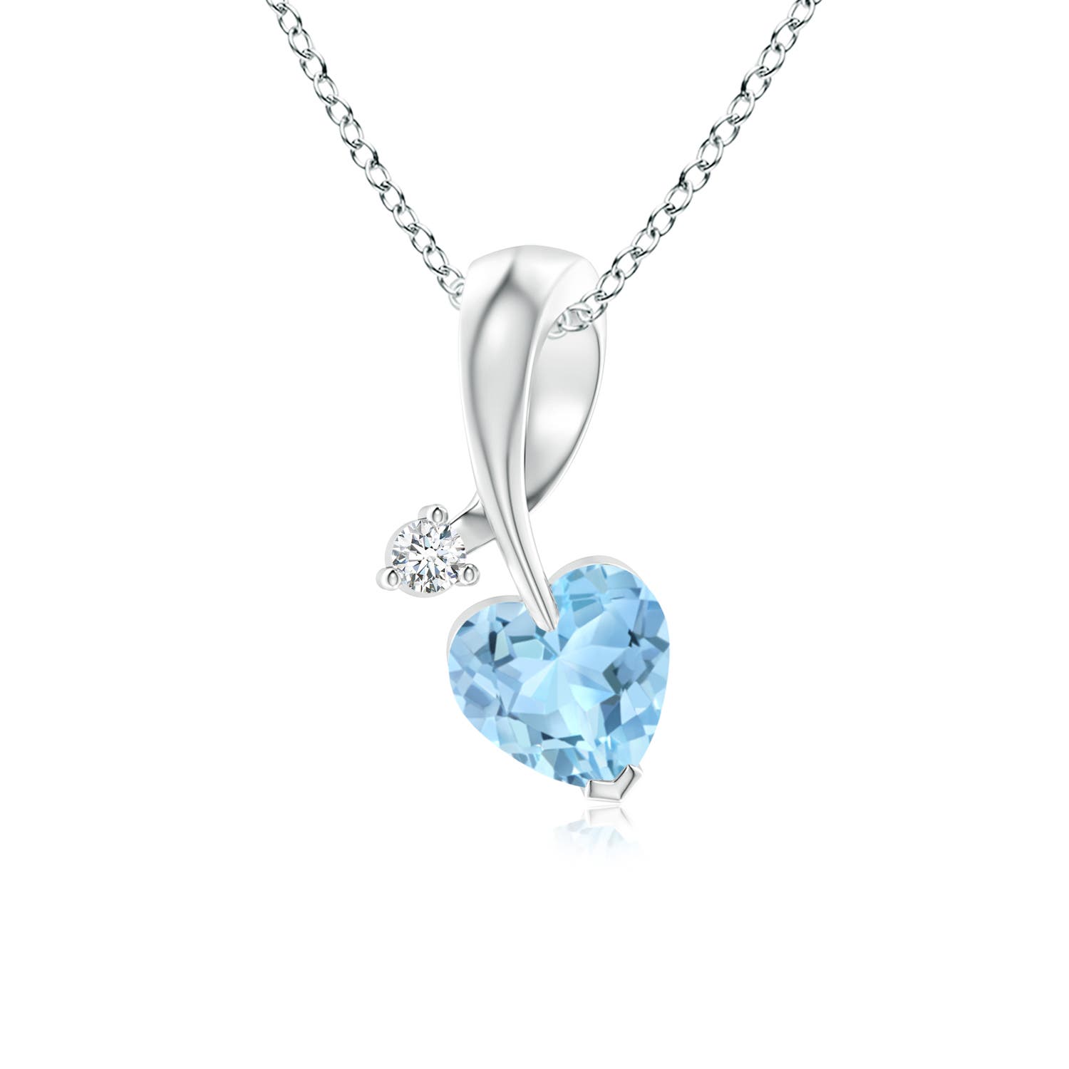 AAA - Aquamarine / 0.38 CT / 14 KT White Gold