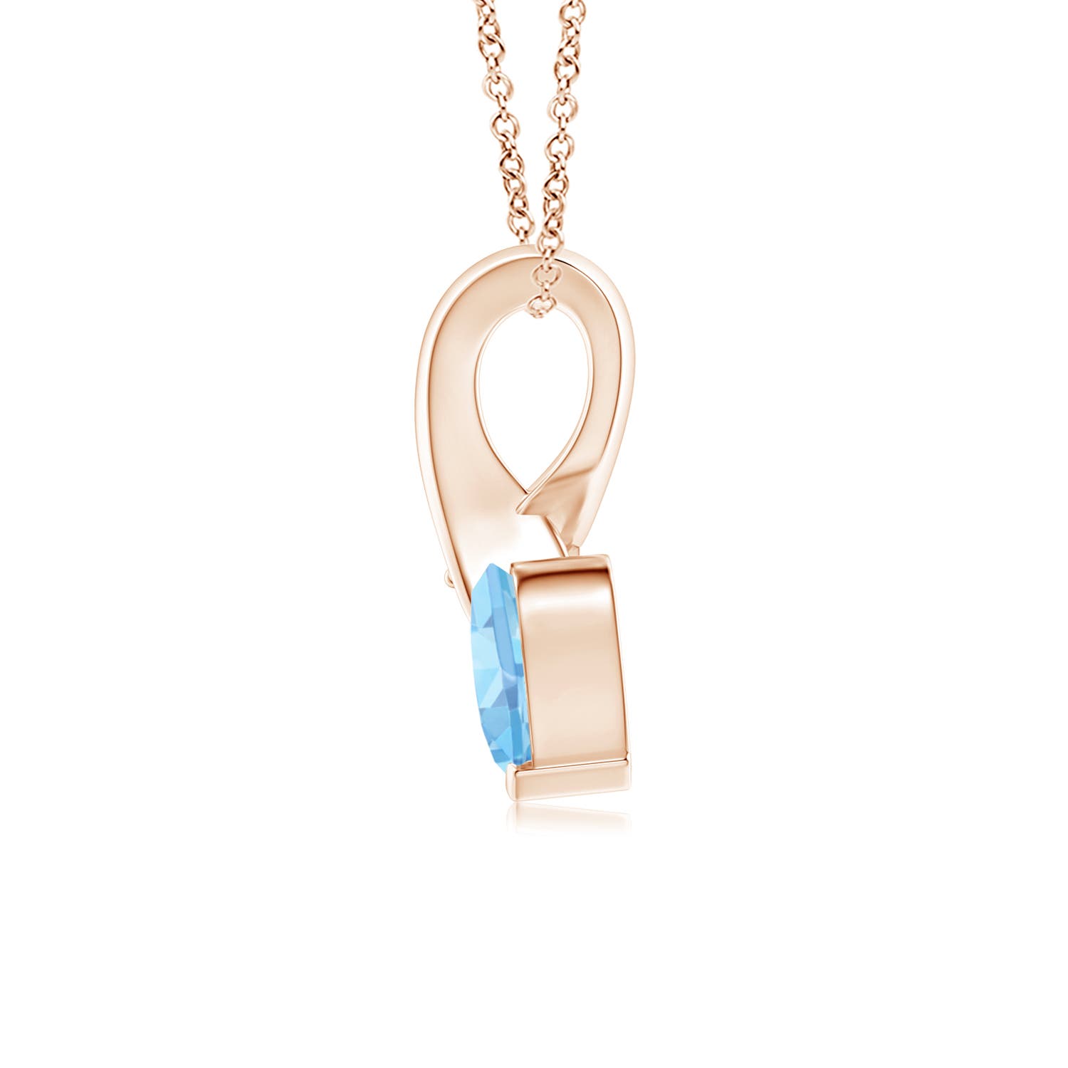 AAAA - Aquamarine / 0.38 CT / 14 KT Rose Gold