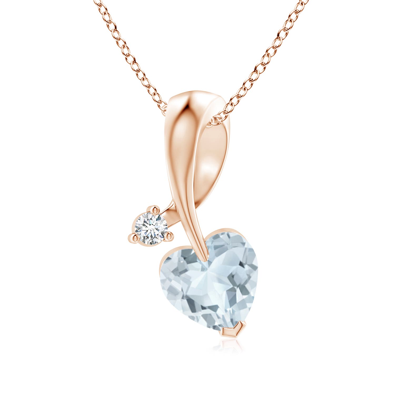 A - Aquamarine / 0.74 CT / 14 KT Rose Gold