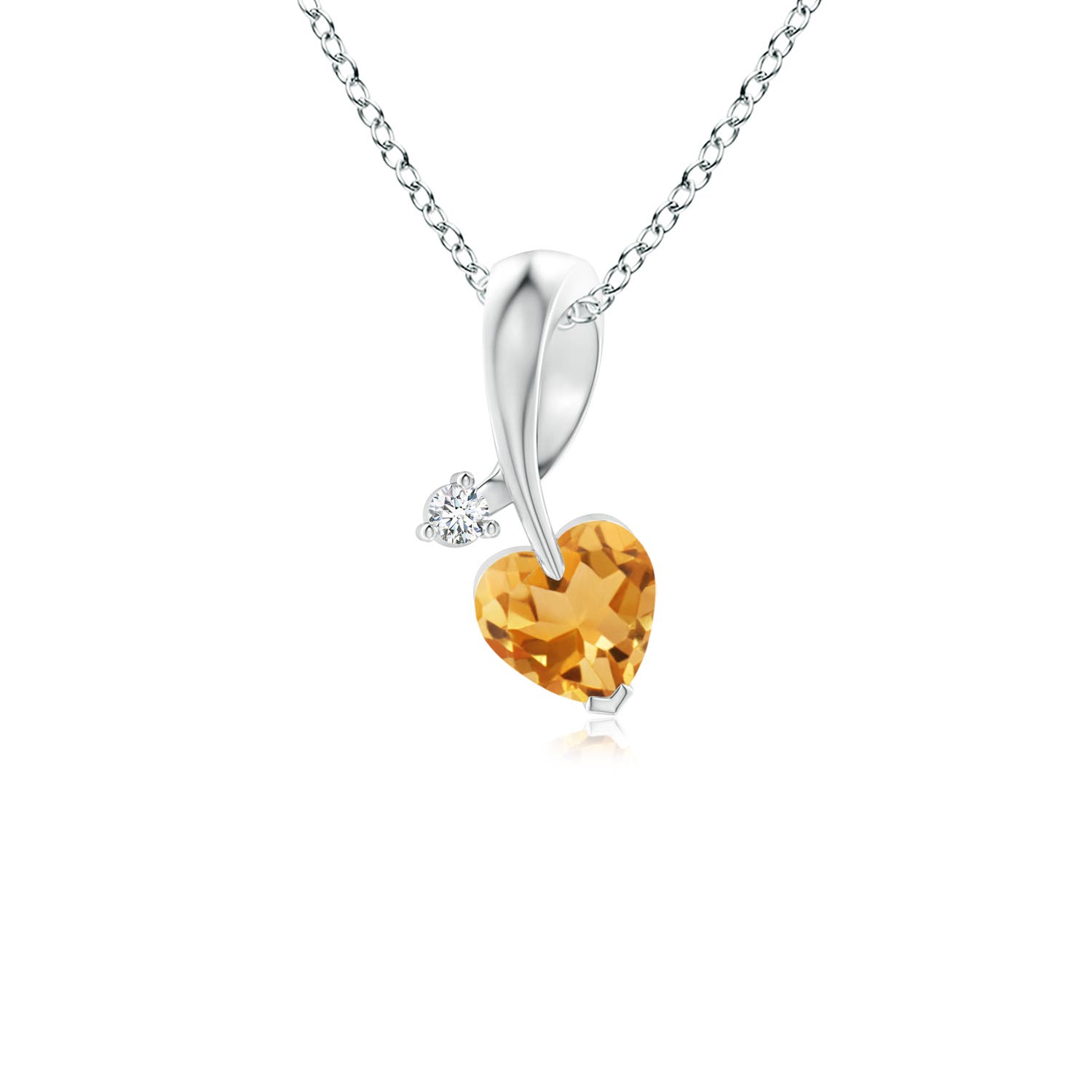 A - Citrine / 0.21 CT / 14 KT White Gold