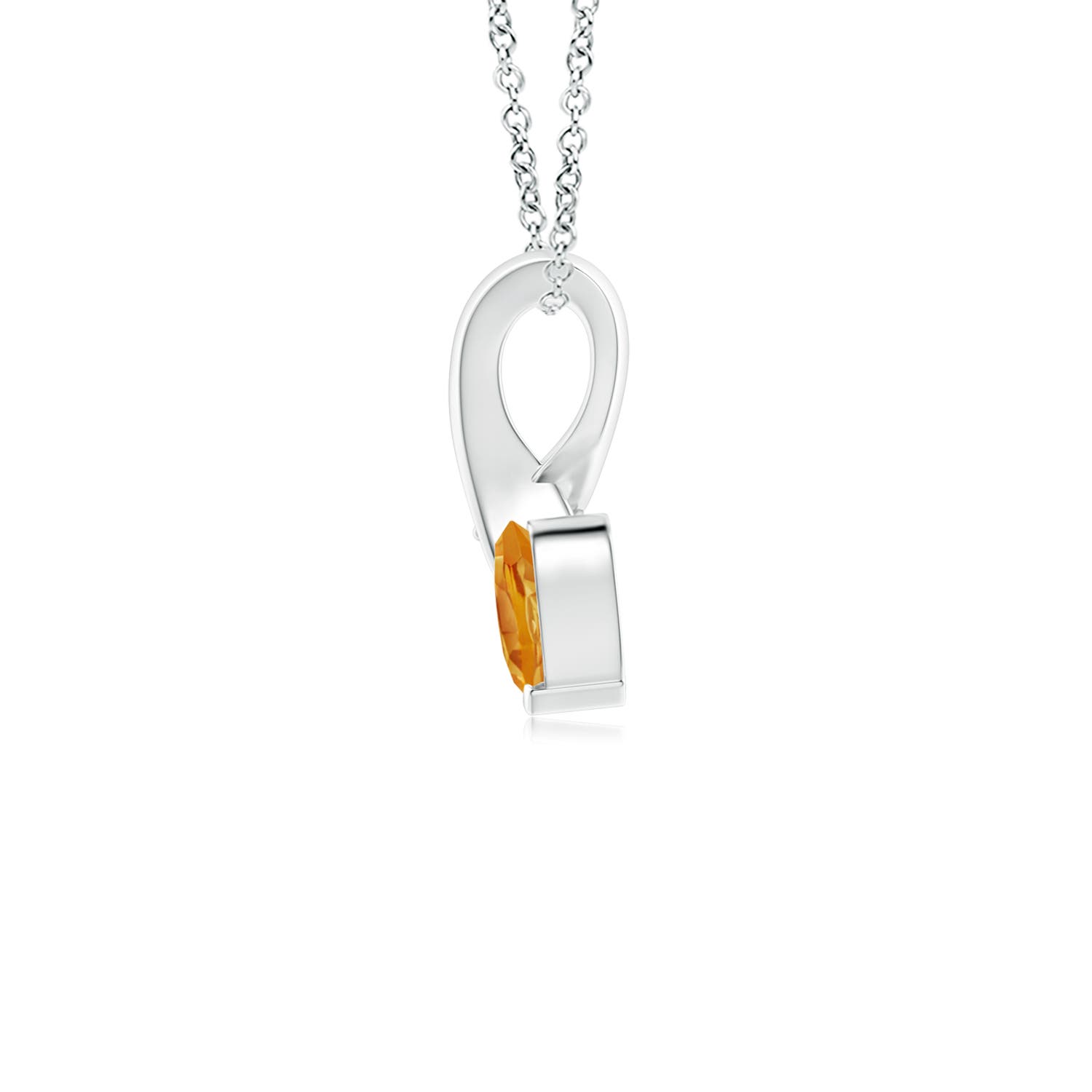 A - Citrine / 0.21 CT / 14 KT White Gold