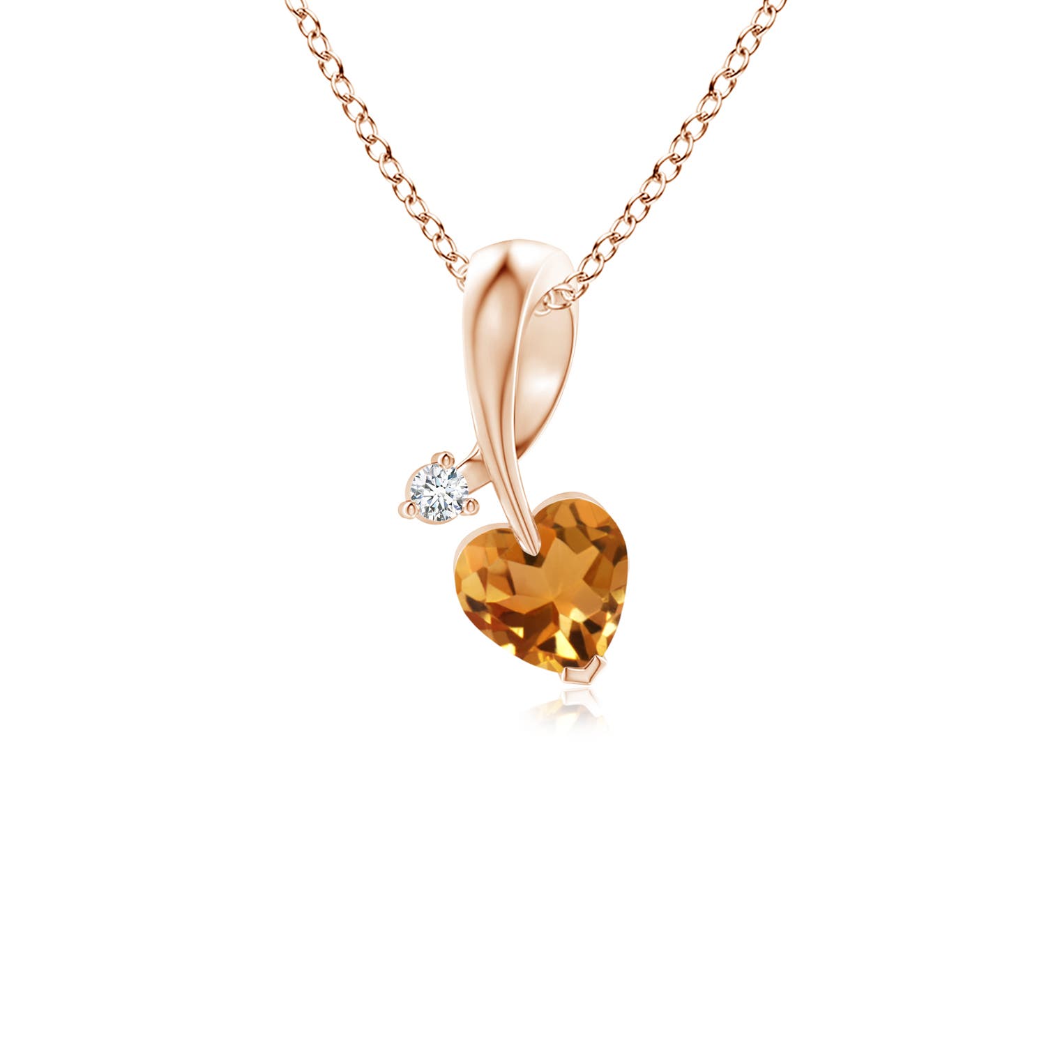 AA - Citrine / 0.21 CT / 14 KT Rose Gold