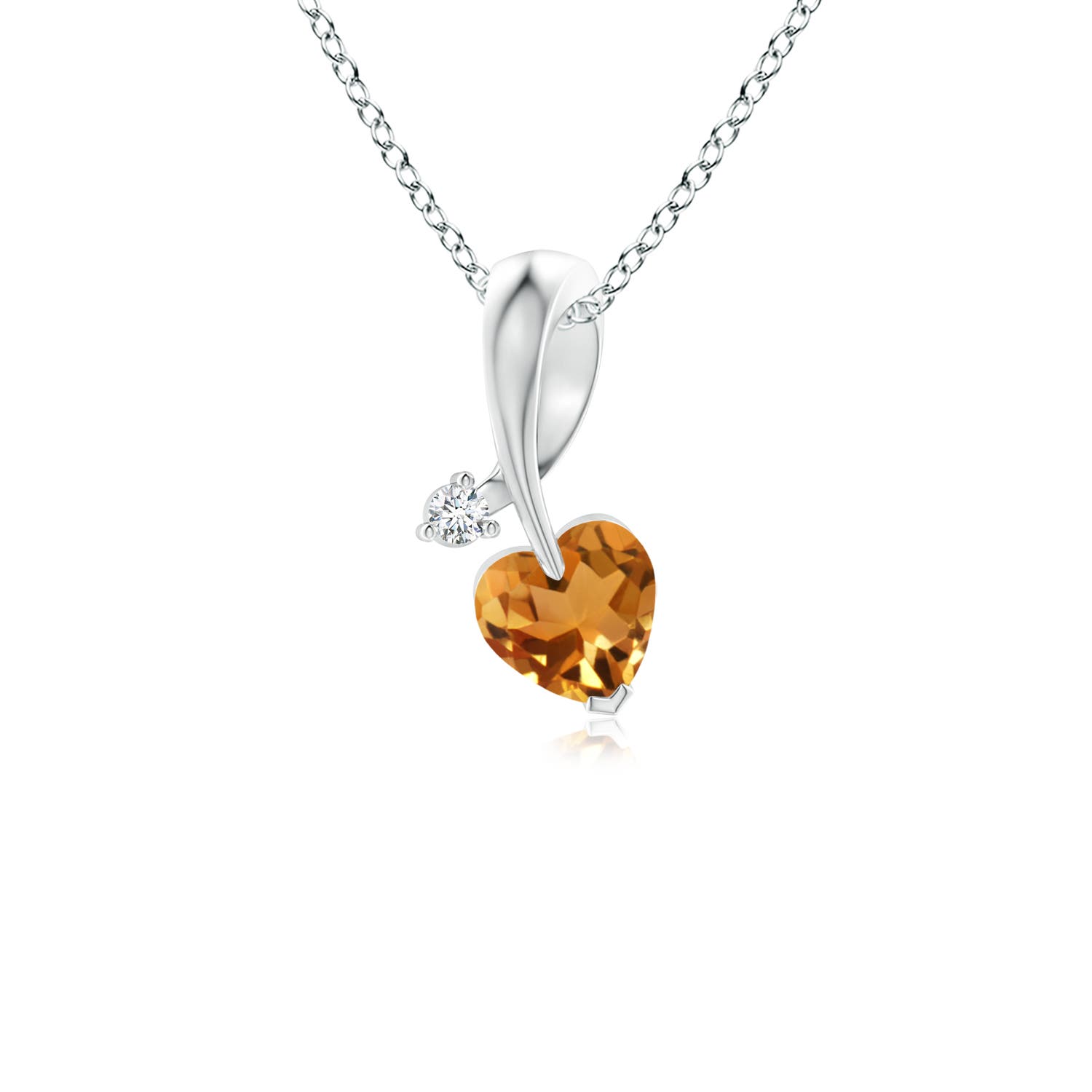 AA - Citrine / 0.21 CT / 14 KT White Gold